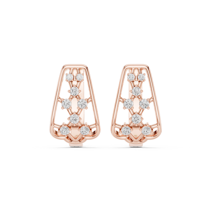 Elviora Geometric Diamond Trellis Hoops