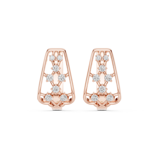 Elviora Geometric Diamond Trellis Hoops