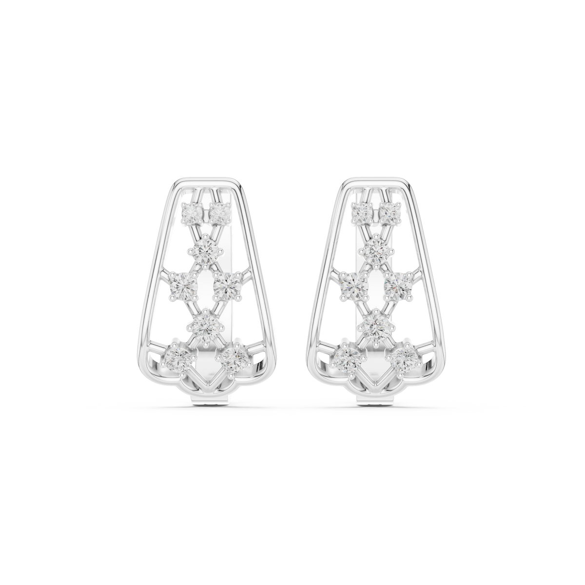 Elviora Geometric Diamond Trellis Hoops