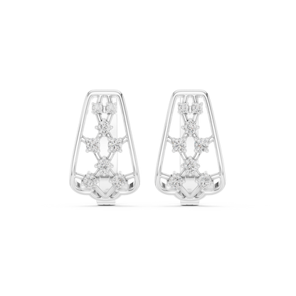 Elviora Geometric Diamond Trellis Hoops