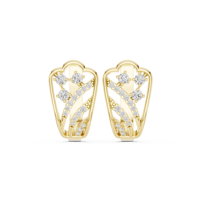 Averelle Curved Diamond Ribbon Hoops