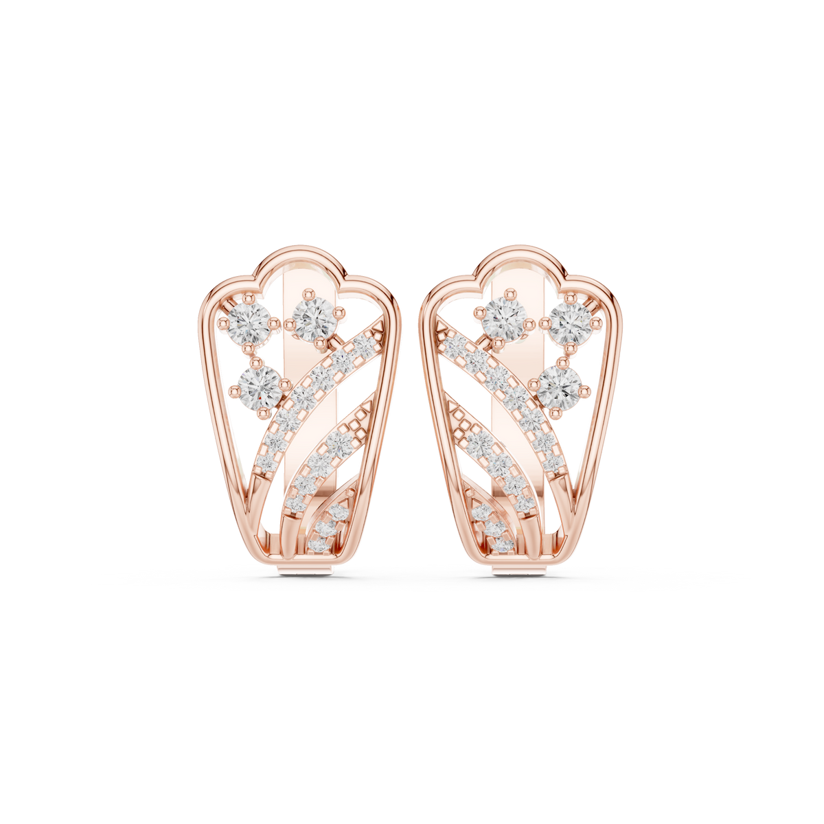 Averelle Curved Diamond Ribbon Hoops
