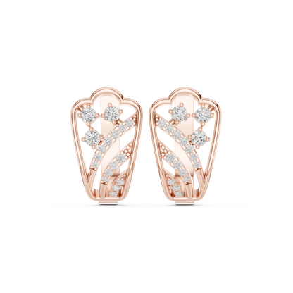 Averelle Curved Diamond Ribbon Hoops