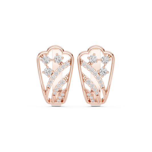 Averelle Curved Diamond Ribbon Hoops
