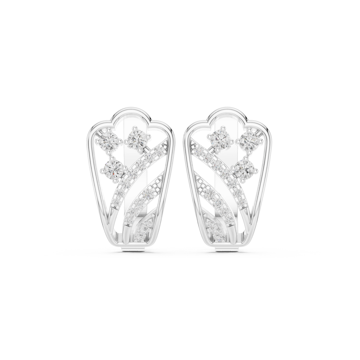 Averelle Curved Diamond Ribbon Hoops
