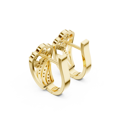 Averelle Curved Diamond Ribbon Hoops