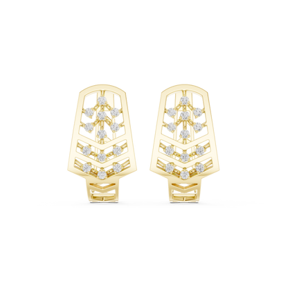 Veylora Chevron Diamond Hoops
