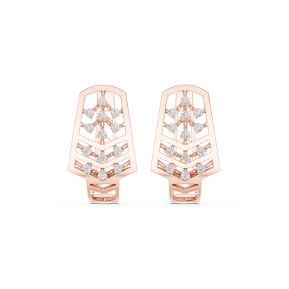 Veylora Chevron Diamond Hoops