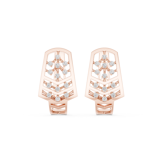Veylora Chevron Diamond Hoops