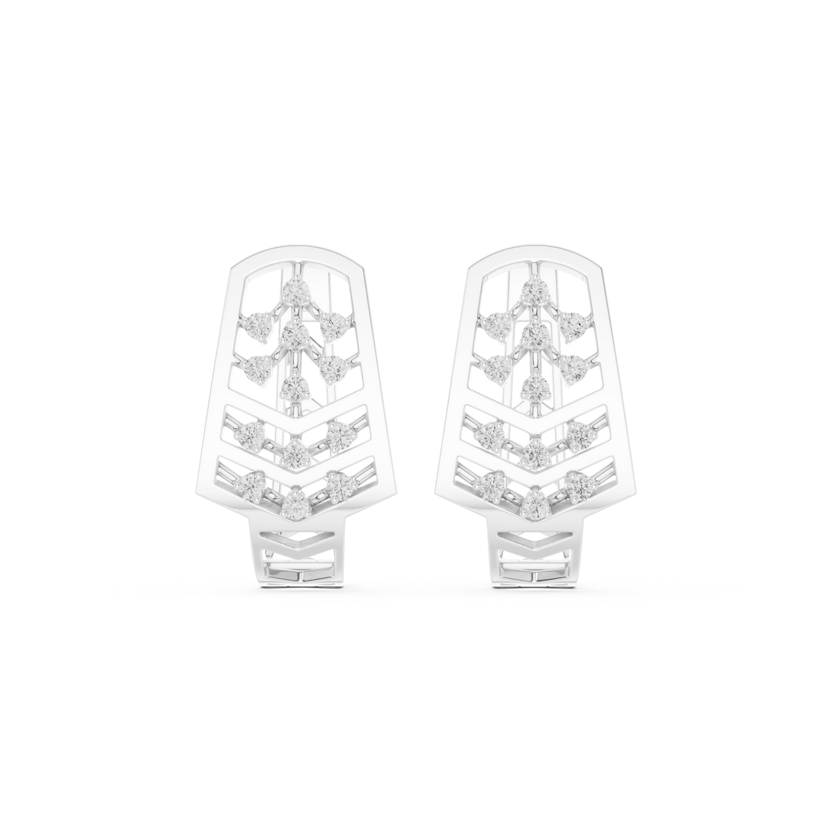 Veylora Chevron Diamond Hoops