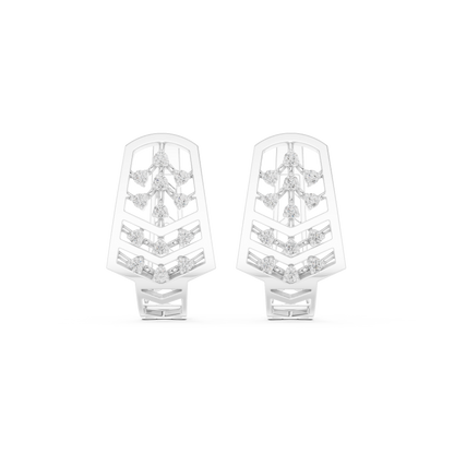 Veylora Chevron Diamond Hoops