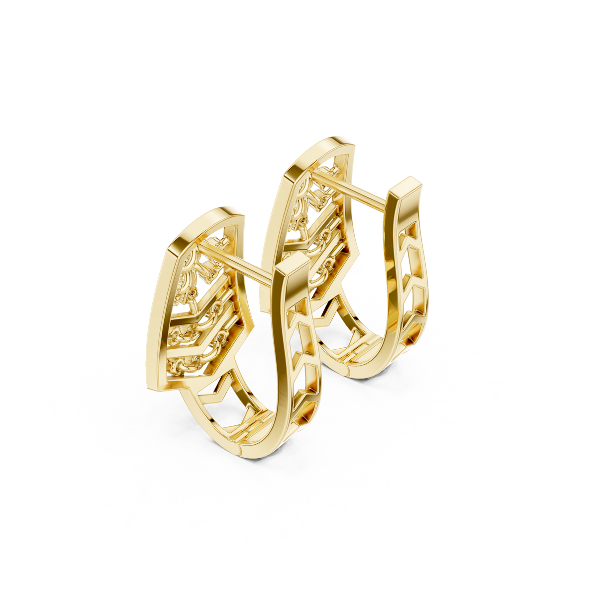 Veylora Chevron Diamond Hoops