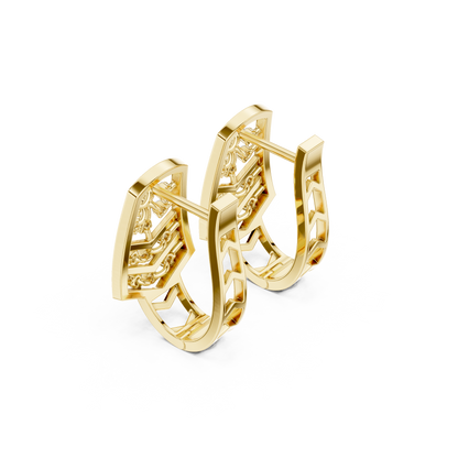 Veylora Chevron Diamond Hoops