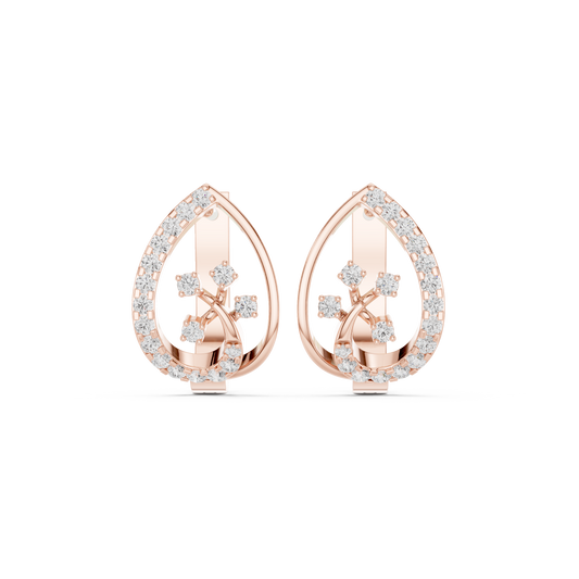 Elowra Teardrop Diamond Vine Hoops