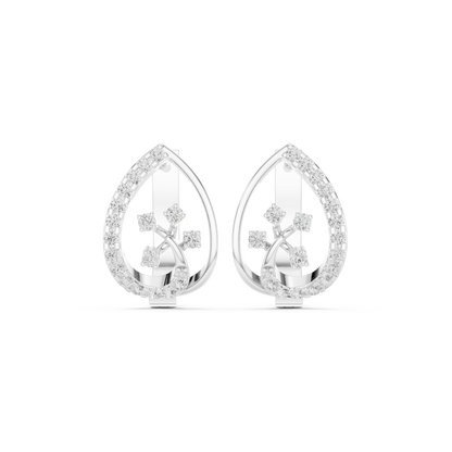 Elowra Teardrop Diamond Vine Hoops