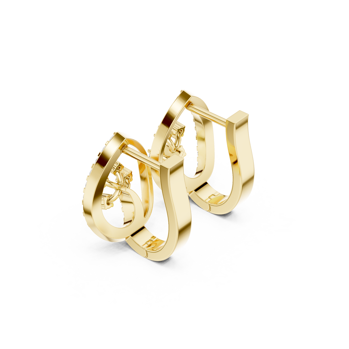 Elowra Teardrop Diamond Vine Hoops
