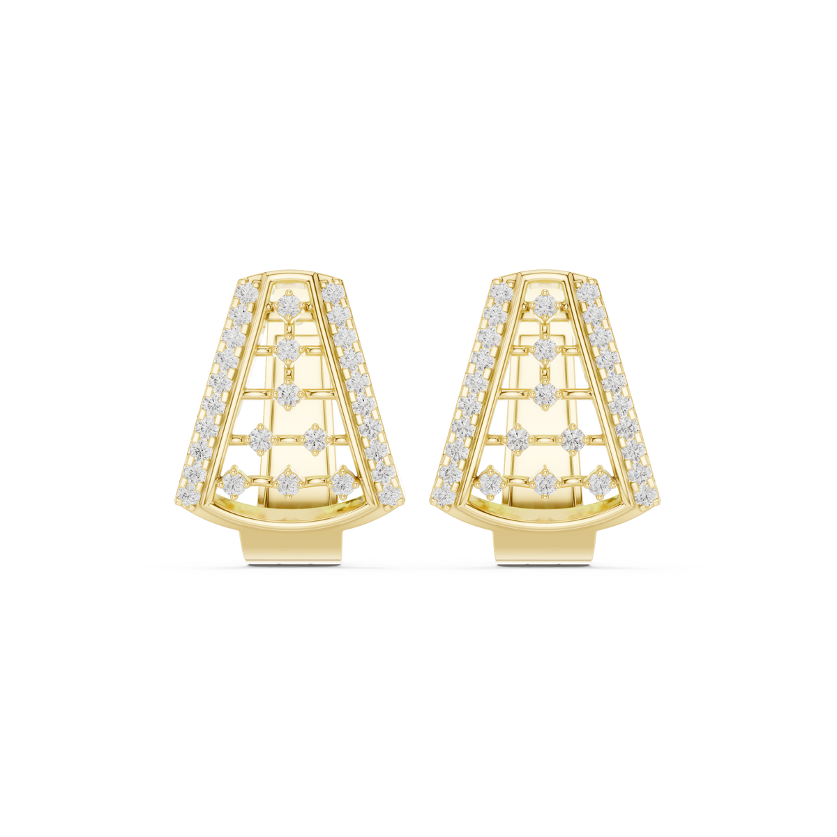 Lunessa Tapered Diamond Open Hoops