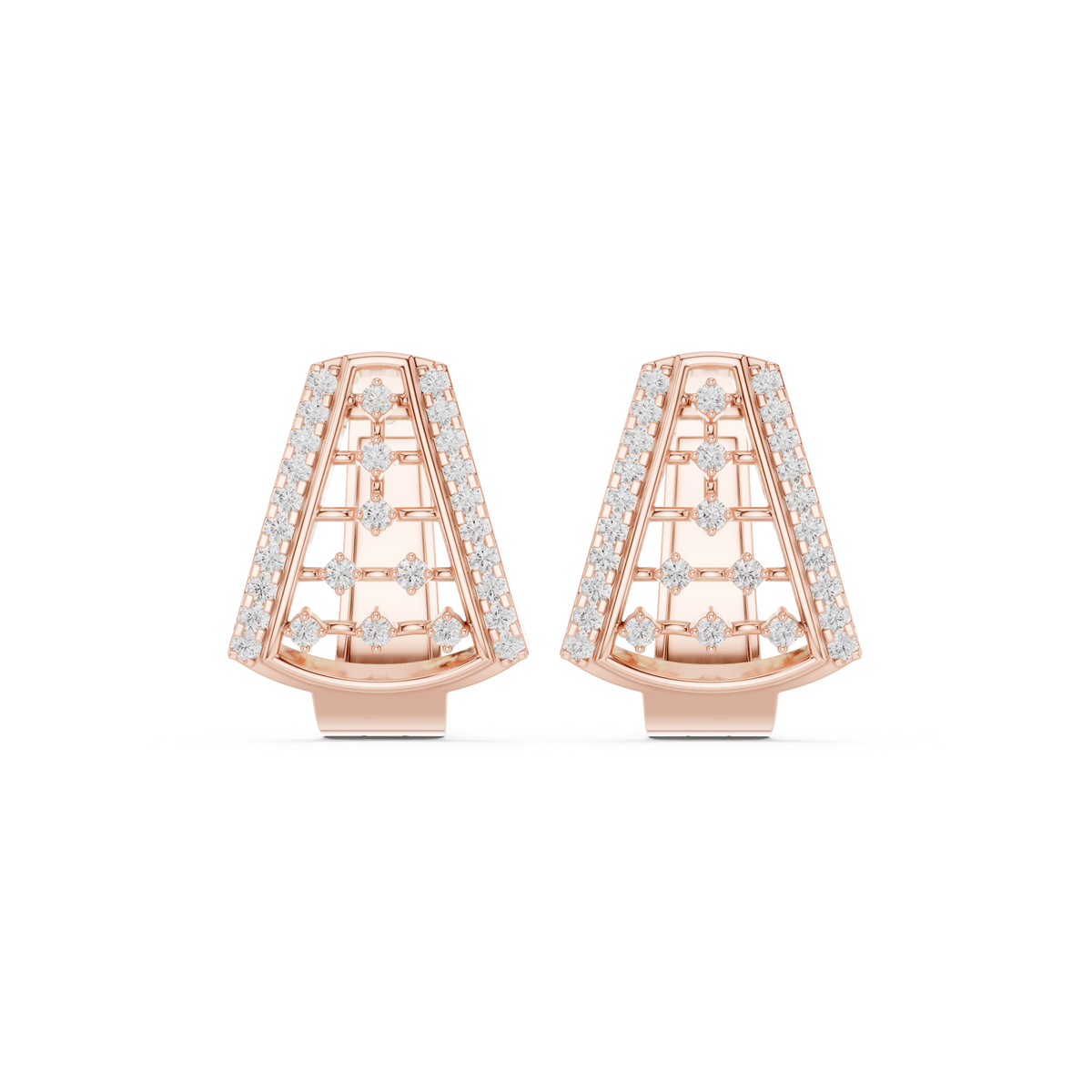 Lunessa Tapered Diamond Open Hoops