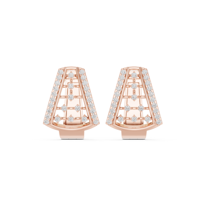 Lunessa Tapered Diamond Open Hoops