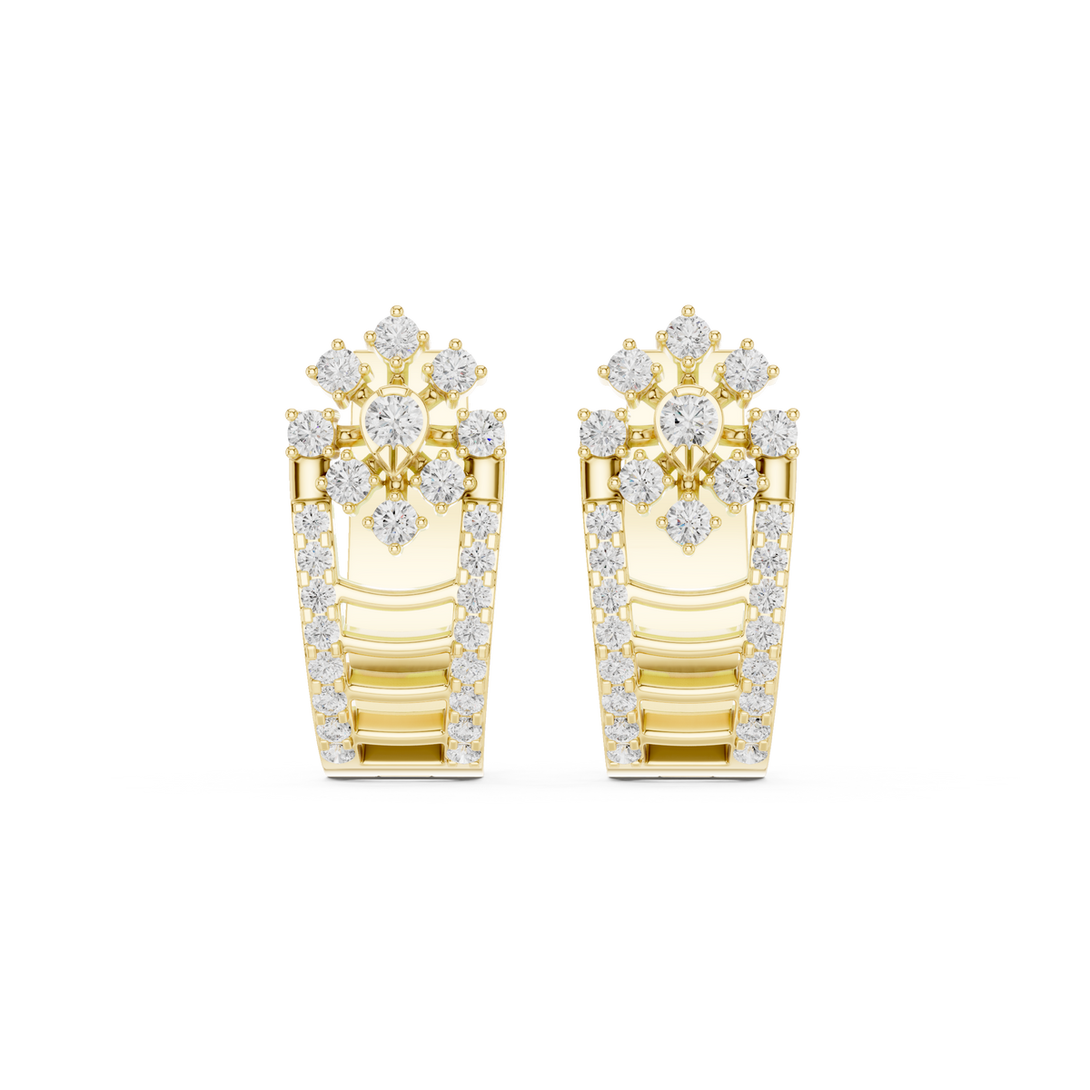 Avelisse Round Diamond Floral Hoops