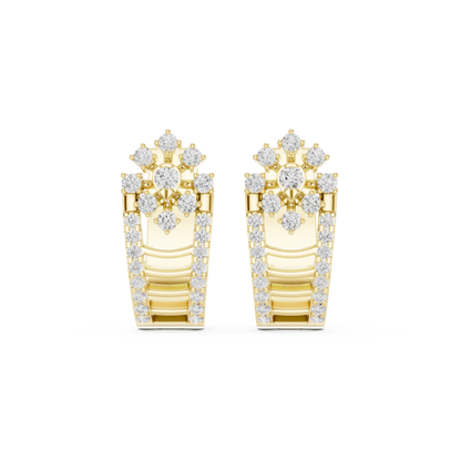 Avelisse Round Diamond Floral Hoops