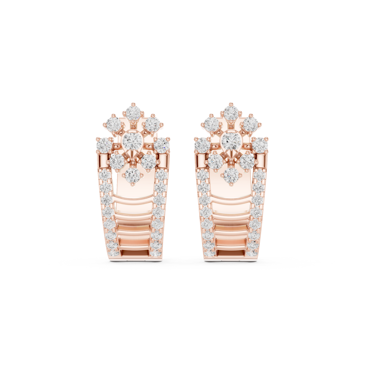 Avelisse Round Diamond Floral Hoops