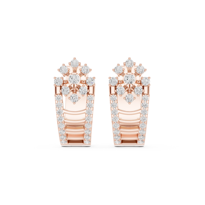 Avelisse Round Diamond Floral Hoops