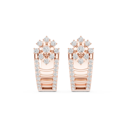 Avelisse Round Diamond Floral Hoops