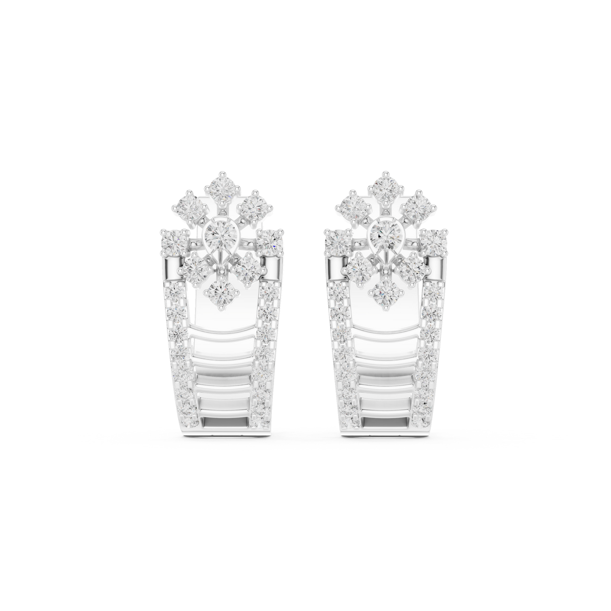 Avelisse Round Diamond Floral Hoops