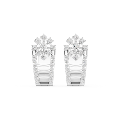 Avelisse Round Diamond Floral Hoops