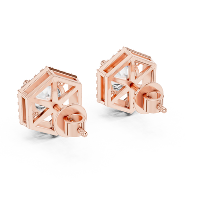 Zarelle Hexagon Halo Solitaire Stud