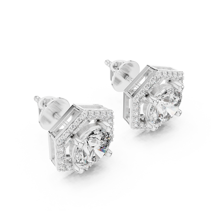 Zarelle Hexagon Halo Solitaire Stud