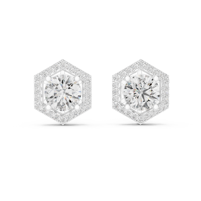 Zarelle Hexagon Halo Solitaire Stud