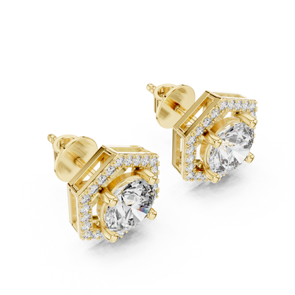 Zarelle Hexagon Halo Solitaire Stud
