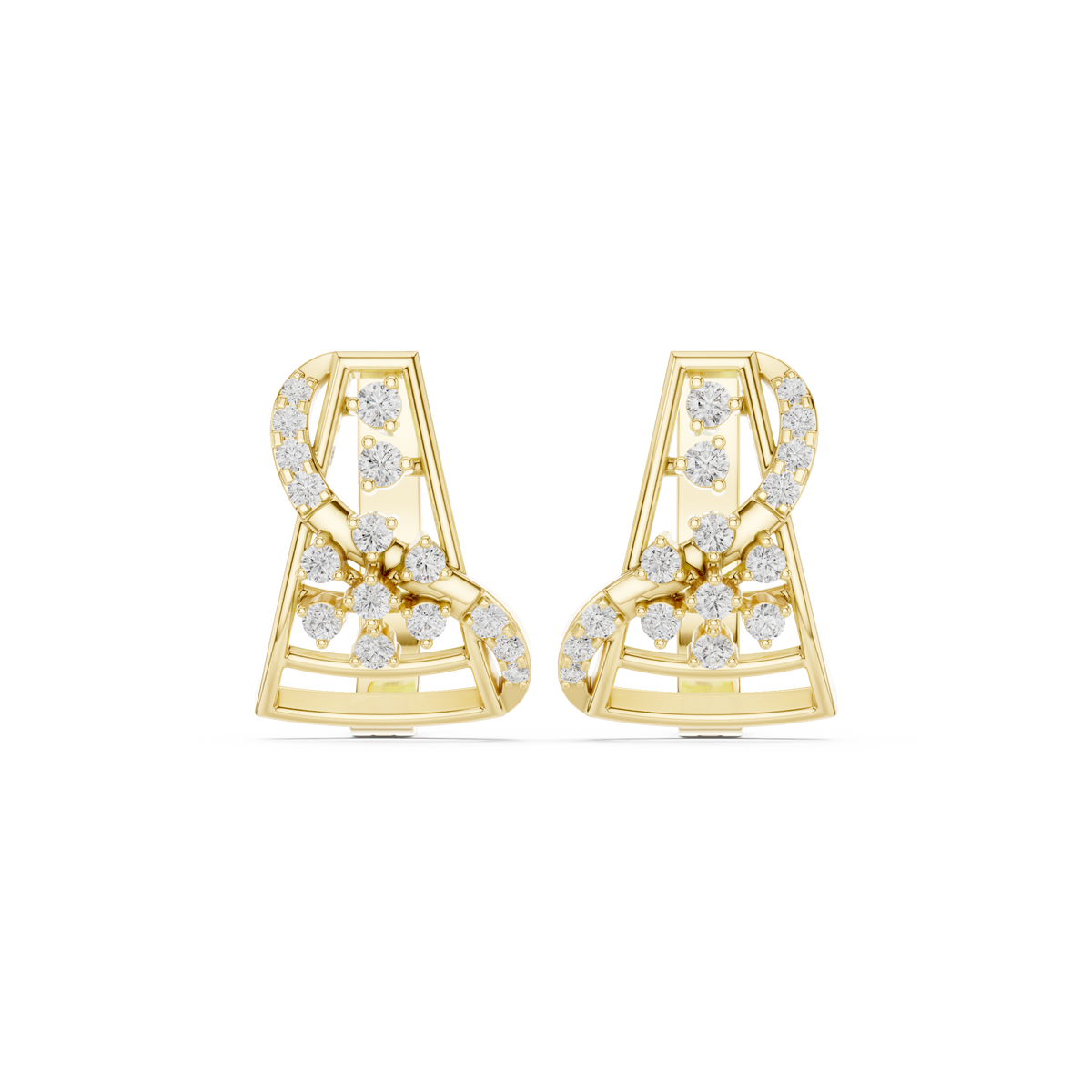 Elvaris Sculpted Diamond Hoops