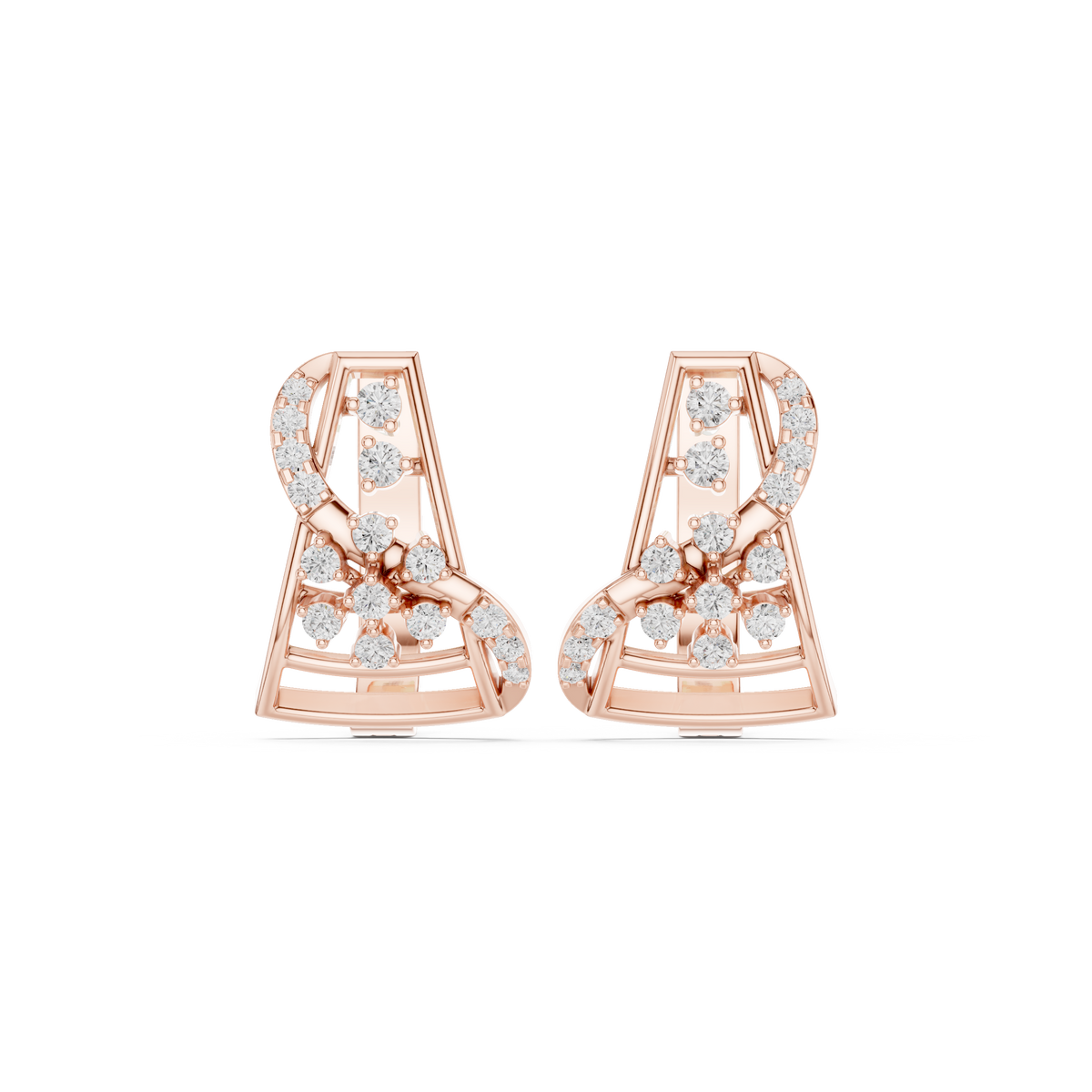 Elvaris Sculpted Diamond Hoops