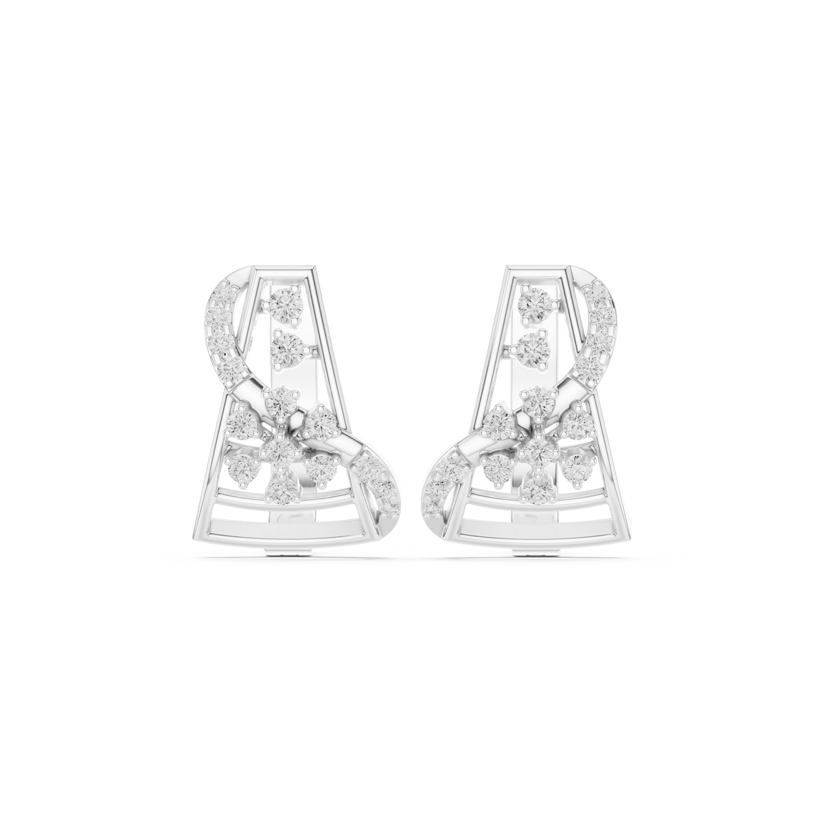 Elvaris Sculpted Diamond Hoops