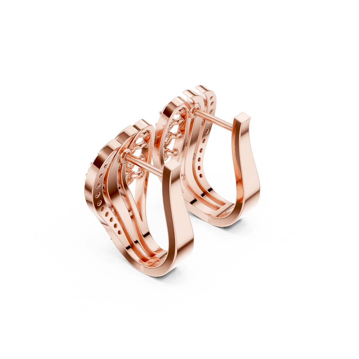 Elvanya Curved Diamond Hoops