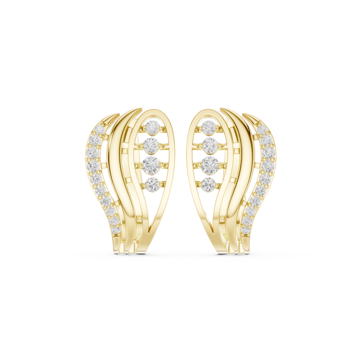 Elvanya Curved Diamond Hoops