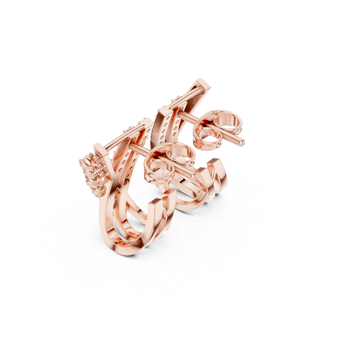 Avelora Crossed Diamond J Hoops