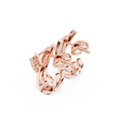 Avelora Crossed Diamond J Hoops