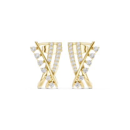 Avelora Crossed Diamond J Hoops