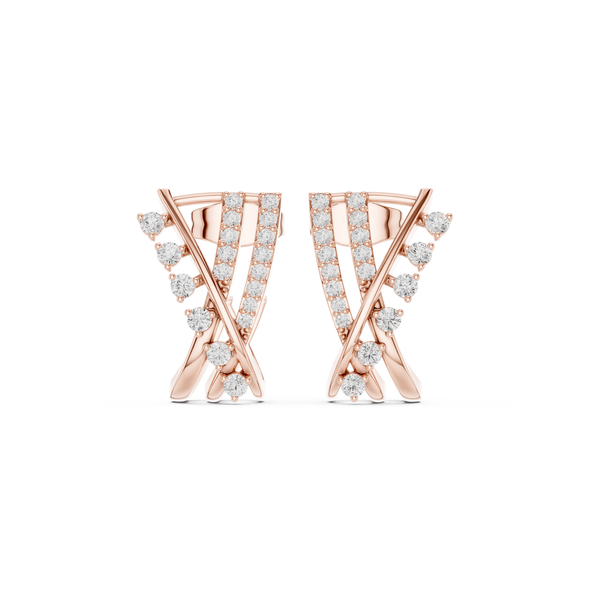 Avelora Crossed Diamond J Hoops