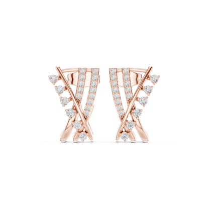 Avelora Crossed Diamond J Hoops