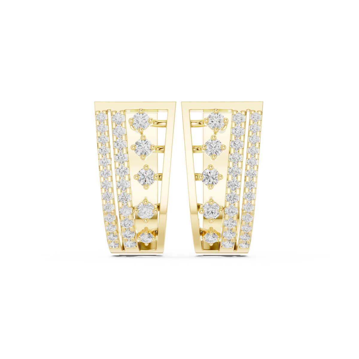 Elvara Tapered Diamond Frame Hoops