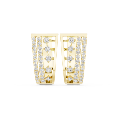 Elvara Tapered Diamond Frame Hoops