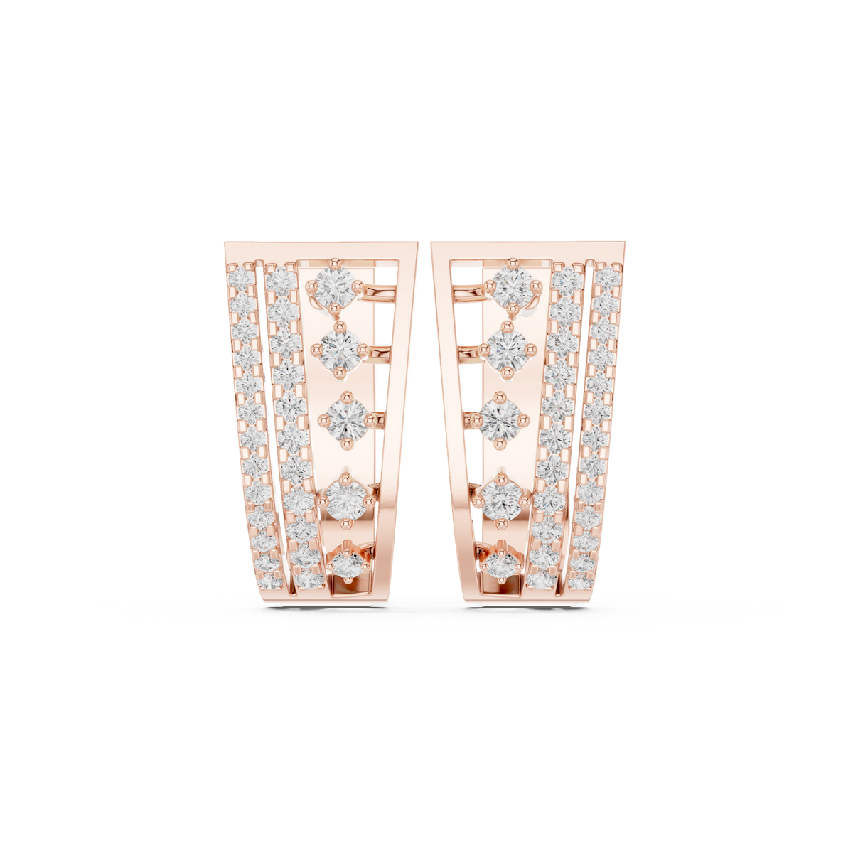 Elvara Tapered Diamond Frame Hoops