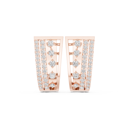 Elvara Tapered Diamond Frame Hoops