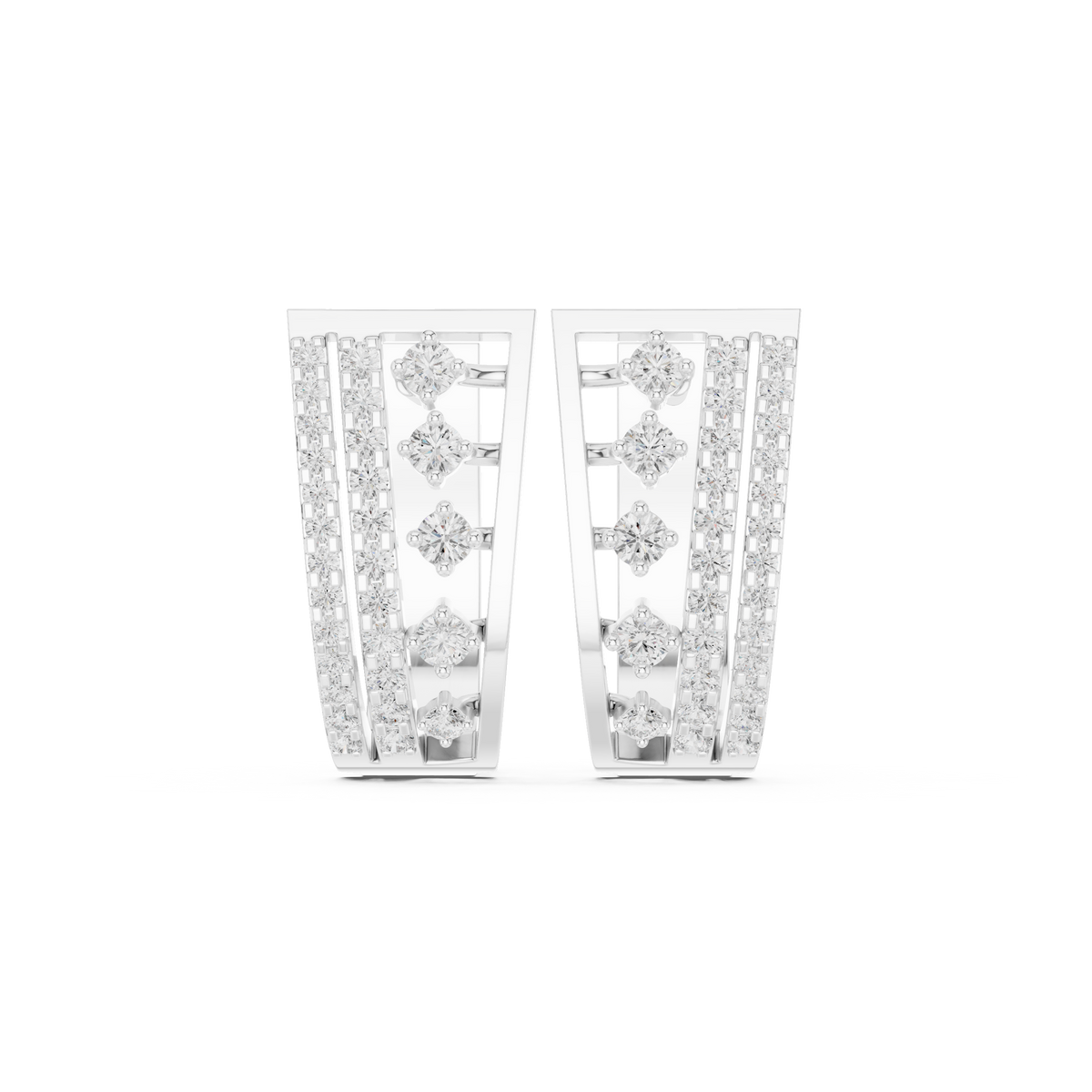 Elvara Tapered Diamond Frame Hoops