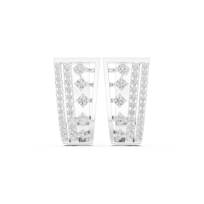 Elvara Tapered Diamond Frame Hoops